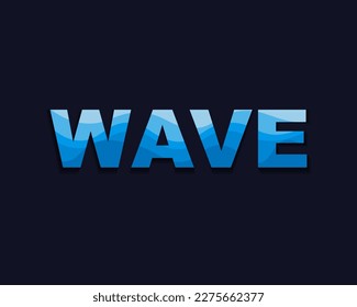 Wave text graphic vector artwork, ocean texture logo icon, water clipart symbol