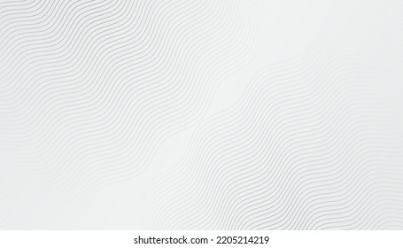 Wave textured white background. Abstract modern grey white waves and lines pattern template. Minimalist concept. Vector stripes illustration.