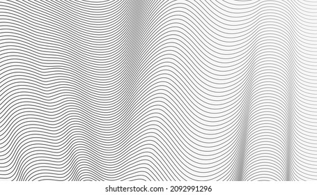 Wave textures white background. Abstract modern grey waves and lines pattern template. Vector stripes illustration.