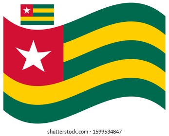 Wave Togo Flag Vector illustration eps 10