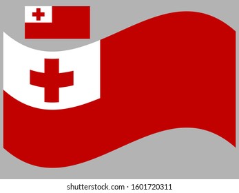 Wave Tonga Flag Vector illustration eps 10