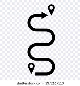 wave trakking road navigation symbol, map gps location sign icon