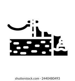 wave transmission tidal power glyph icon vector. wave transmission tidal power sign. isolated symbol illustration