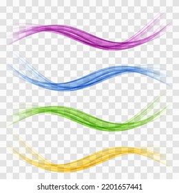 Wave transparent flow. Abstract wavy lines, design element