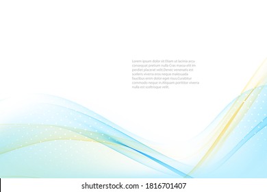 Wave transparent flow Blue and orange flow liquid wave