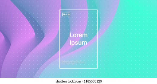 Wave Trendy background. Creative flow shapes. Geometric gradient composition wallpaper. Abstract Minimal Dynamic colorful wavy elements. Template for Cover Poster Flyer. Vector illustration EPS10.