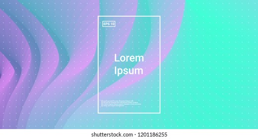Wave Trendy background. Creative flow shapes. Geometric gradient composition wallpaper. Abstract Minimal Dynamic colorful wavy elements. Template for Cover Poster Flyer. Vector illustration EPS10.