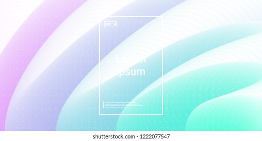 Wave Trendy background. Creative flow shapes. Geometric gradient composition wallpaper. Abstract Minimal Dynamic colorful wavy elements. Template for Cover Poster Flyer. Vector illustration EPS10.