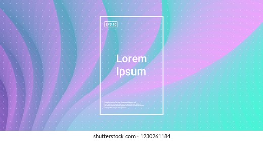 Wave Trendy background. Creative flow shapes. Geometric gradient composition wallpaper. Abstract Minimal Dynamic colorful wavy elements. Template for Cover Poster Flyer. Vector illustration EPS10.
