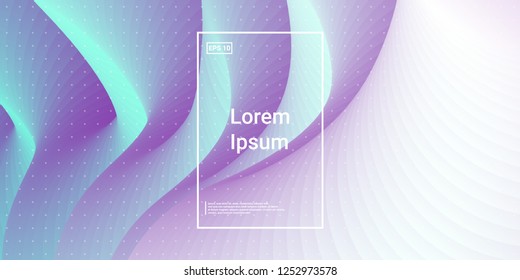 Wave Trendy background. Creative flow shapes. Geometric gradient composition wallpaper. Abstract Minimal Dynamic colorful wavy elements. Template for Cover Poster Flyer. Vector illustration EPS10.