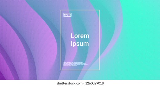 Wave Trendy background. Creative flow shapes. Geometric gradient composition wallpaper. Abstract Minimal Dynamic colorful wavy elements. Template for Cover Poster Flyer. Vector illustration EPS10.