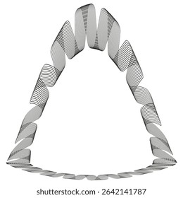 Wave triangle icon. Curved edge symbol. Black flow design. Vector illustration.