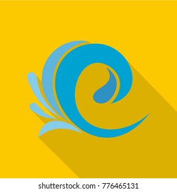 Wave tsunami icon. Flat illustration of wave tsunami vector icon for web