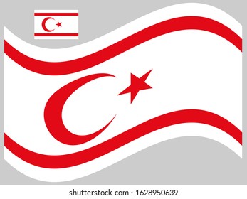 Wave Turkish Republic of Northern Cyprus Flag Vector