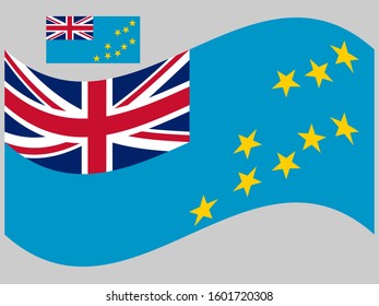 Wave Tuvalu Flag Vector illustration eps 10