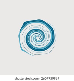 Wave twisted into a spiral. Blue gradient.