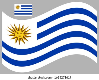 Wave Uruguay Flag Vector illustration eps 10