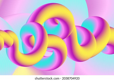 Wave Vector 3D Abstract Fluid Liquid Curve Futuristic Background. Multicolor Banner Creative Graphic Design. Dynamic Elements in Vibrant Modern Colors.