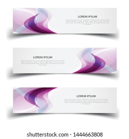 Wave vector abstract banner design web template. Abstract design banner web template on white background. Header footer Web Design Elements. Collection of web banner template - Vector set