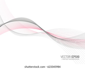 Wave vector background for business presentation, brochure or flyer design. Smoke on white background.