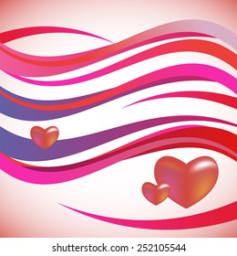 wave vector background love heart cute pink