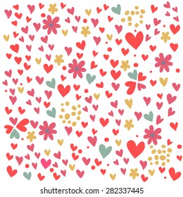 wave vector background love heart cute pink