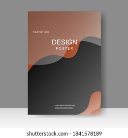 Wave Vector Geschäftsbroschüre Vorlage. Banner Design, Poster in A4-Größe. Einfache Flugwerbung. Magazin. Vektorgrafik