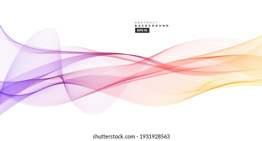 Wave vector element with abstract colorful gradient lines for website, banner and brochure, Curve flow motion illustration, Vector lines, Modern background design.