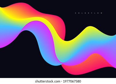 Wave vector element with abstract colorful gradient lines for website, banner and brochure, Curve flow motion illustration, Vector lines, Modern background design.