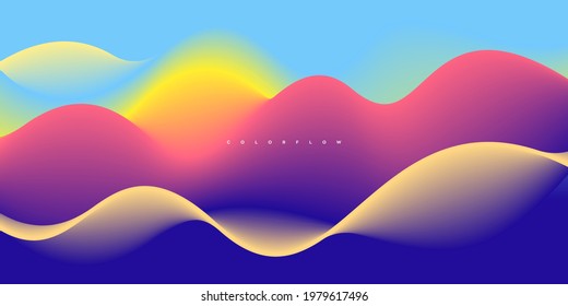 Wave vector element with abstract colorful gradient lines for website, banner and brochure, Curve flow motion illustration, Vector lines, Modern background design.