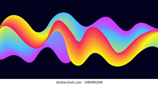 Wave vector element with abstract colorful gradient lines for website, banner and brochure, Curve flow motion illustration,
sound wave, Modern background design.