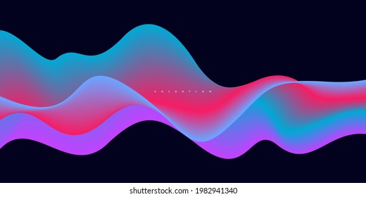 Wave vector element with abstract colorful gradient lines for website, banner and brochure, Curve flow motion illustration, Vector lines, Modern background design.