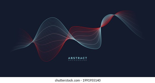 Wave vector element with abstract colorful gradient lines for website, banner and brochure, Curve flow motion illustration,
vector lines, Modern background design.