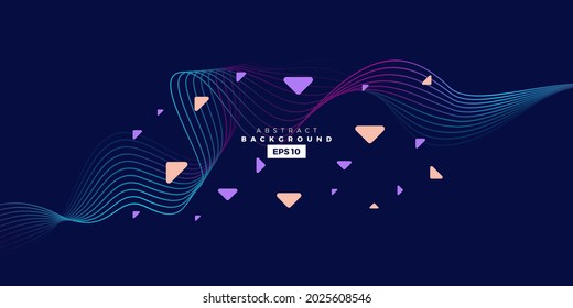 Wave vector element with abstract colorful gradient lines for website, banner and brochure, Curve flow motion illustration, vector lines, Modern background design.