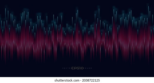 Elemento vectorial ondulado con líneas coloridas abstractas sobre fondo oscuro. La ilustración vectorial de flujo de datos se puede usar para banner, afiche, sitio web. Ilustración del movimiento de flujo de curvas.