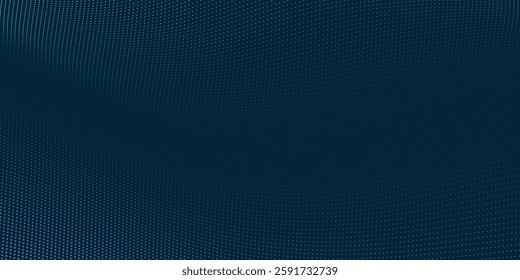 Wave vector element with abstract colorful dots lines on dark background. Illustration.