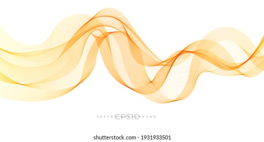 Orangefarbener Hintergrund für Flyer, Broschüre, Cover. Moderne grafische Welle, isoliertes Element.