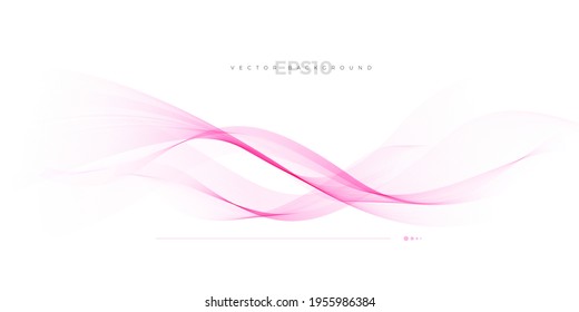 Wave vector element with abstract pink lines for website, banner and brochure, Curve flow motion illustration, Smoke design, Vector lines, Creative background design.