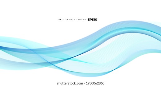 Wave vector element with abstract sky blue lines for website, banner and brochure, Curve flow motion illustration, Vector lines, Modern background design.