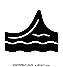 Wave Vector Glyph Icon Vector Design