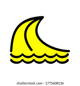 wave vector icon fit for big wave sign, surfing wave sign, beach wave sign, tsunami sign and etc