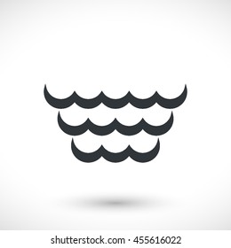 Wave vector icon. Graphic symbol for web design, logo. Gray glyph on a white background. Isolated sign.