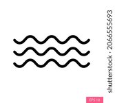 Wave vector icon in line style design for website design, app, UI, isolated on white background. Water waves symbol. Editable stroke. EPS 10 vector illustration.