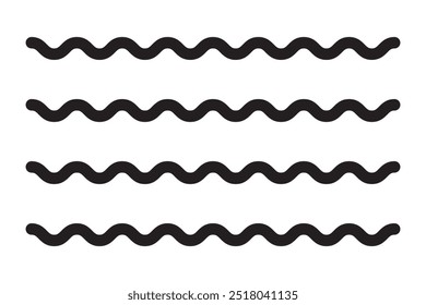 Wave vector icon in line style design for website design, app, UI, isolated on white background. Water waves symbol. Editable stroke. EPS 10 vector illustration.