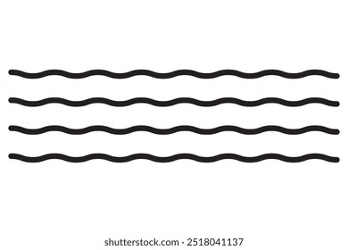 Wave vector icon in line style design for website design, app, UI, isolated on white background. Water waves symbol. Editable stroke. EPS 10 vector illustration.