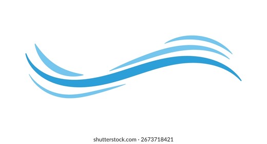 Conjunto de ícones do vetor de onda. Coleção de sinais de ilustração de ondas de água. Símbolo de água. Logotipo do Oceano. Conjunto da Web de ícones do mar.