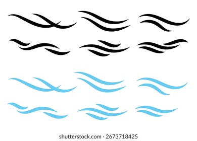 Wave vector icon set. Water waves illustration sign collection. Water symbol. Ocean logo. Sea icons web set.