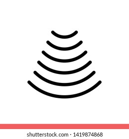 Wave vector icon, signal. Simple, flat design for web or mobile app