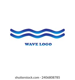 wave vector icon, simple water logo