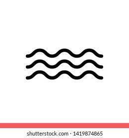 Wave vector icon, water. Simple, flat design for web or mobile app